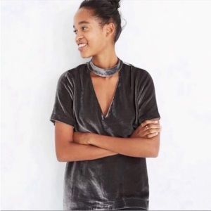 Madewell velour gray top. Size XXS. worn once!